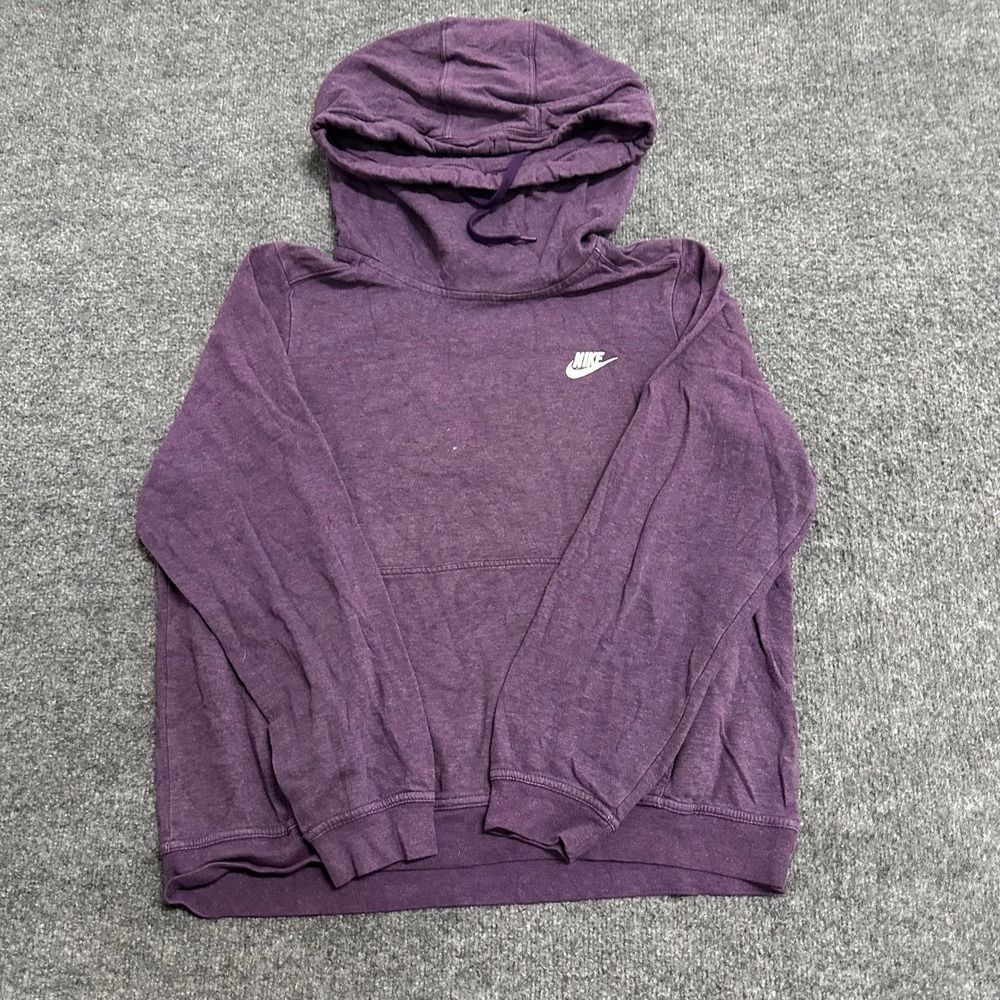 Nike Hoodie Womens Size L Purple Viscose Blend Pullover Athletic Sweatshirt
